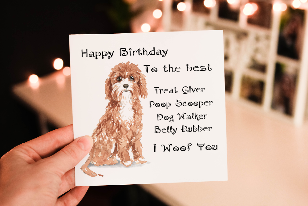 Cavapoo Dog Birthday Card, Dog Birthday Card - Click Image to Close